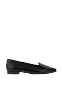 Paul Green Smooth Leather Pointed Ballet Pumps, Black image