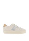 Paul Green Suede Leather Combo Laced Trainers, Ivory &amp; Ice image