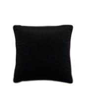 Paul Moneypenny Velvet Pipped Cushion 59x59cm, Black &amp; Cream