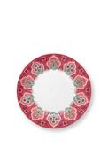 Pip Studio Flower Festival Breakfast Plate, Dark Pink image