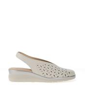 Pitillos Perforated Leather Sling Back Shoes, Off White image