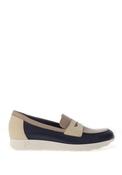Pitillos Pebbled Leather Slip On Loafers, Navy image