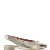 Pitillos Pebbled Leather Sling Back Stud Shoes, Gold image