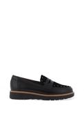 Pitillos Smooth Leather Stud Detail Loafers, Black image