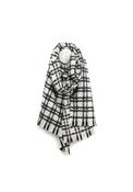 Pom Monochrome Crosshatch Check Scarf, Black and White image
