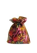 Pom Velvet Botanical Drawstring Pouch, Burgundy image