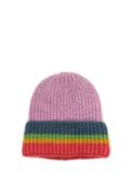 Pom Rainbow Ribbed Beanie, Lilac image