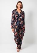 POM Botanical Print Luxury Pyjama Set, Navy image