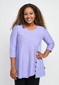 Pont Neuf Textured Button Detail Top, Lilac image