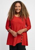 Pont Neuf Textured Button Detail Top, Deep Orange image