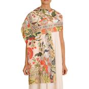 Powder Folky Floral Cotton Scarf, Coconut image