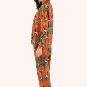 Powder Oversized Supersoft Marbled Swallows Pyjamas, Orange Multi