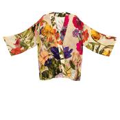 Powder Posy One Size Kimono Jacket, Cream Multi