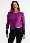 Pretty Vacant Colour Block Knit Jumper, Purple image