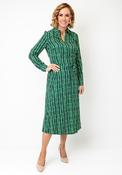 Pretty Vacant Geometric Print Midi Dress, Green Multi image