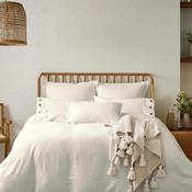 Morris &amp; Co Linen Blend Plain Dye Duvet Cover, White