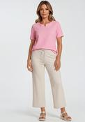Rabe Textured Notch Neck T-Shirt, Pink image