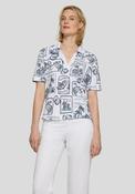 Rabe All Over Summer Print Polo Shirt, White Multi image