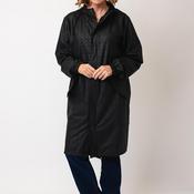 Rains Fishtail Parka Logo Long Raincoat, House Black image