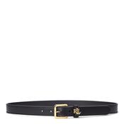 Ralph Lauren Logo-Keeper Leather Belt, Black image