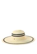 Ralph Lauren Striped Straw Sun Hat, Natural &amp; Black image