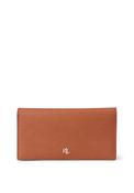 LAUREN Ralph Lauren Crosshatch Slim Leather Wallet, Orange image