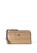 Ralph Lauren Leather Card Holder Purse, Beige image