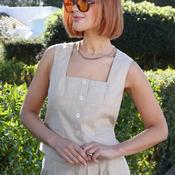 Rant &amp; Rave Edlyn Square Neck Waistcoat, Beige image