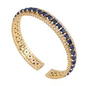 Rebecca My World Blue Stone Bangle, Gold image