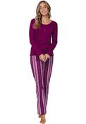 Rebelle Cin Cin Stripe Pyjama Set, Wine image