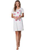 Rebelle Floral Dot Short Sleeve Nightdress, Off White image