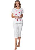 Rebelle Floral Dot Capri Pyjama Set, Off White image