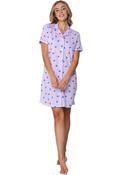 Rebelle Waterflower Short Sleeve Stripe Nightdress, Purple image
