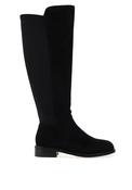 Redz Faux Suede Knee High Flat Boots, Black image