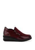 REDZ Studded Side Zip Wedge Shoe, Wine image