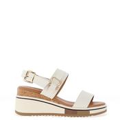 Redz Leopard Printed Double Strap Mule Sandals, White