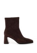 REDZ Faux Suede Square Toe High Heeled Ankle Boots, Brown image