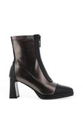 Redz Metallic Concealed Zip High Heel Boots, Black &amp; Grey image