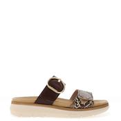 Remonte Leather Snake Printed Mule Sandals, Brown image