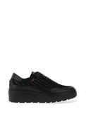 CallagHan Rhinestone Panel Platform Suede Trainers, Black image