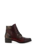 Remonte Leather Rope Laced Boots, Wine image