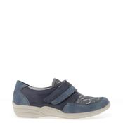 Remonte Leather Shimmer Marble Print Velcro Shoes, Blue image
