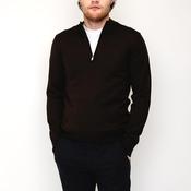 Remus Uomo Merino Wool Half Zip Sweater, Brown image