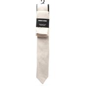 Remus Uomo Linen Tie &amp; Pocket Square, Stone