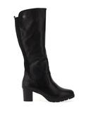 Rieker Womens Leather Elasticated Back Knee High Boots, Black image