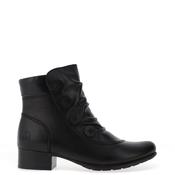 Rieker Womens Faux Button Gathered Ankle Boots, Black image