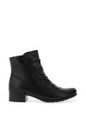 Rieker Womens Faux Button Gathered Ankle Boots, Black image