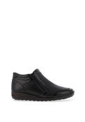 Rieker Womens Mixed leather Double Zip Comfort Boot, Black