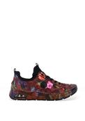 Rieker Womens Metallic Flower Print Lace Up Trainers, Multi image