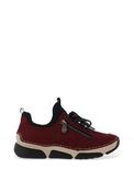 Rieker Womens Wide Fit Leather Walking Shoe, Red image
